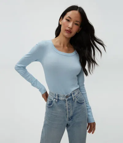 Michael Stars Legacy Supima Tee With Raw Edge In Fountain