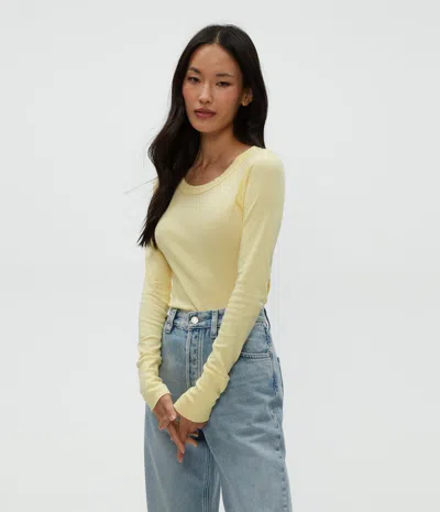 Michael Stars Legacy Supima Tee With Raw Edge In Lemonade