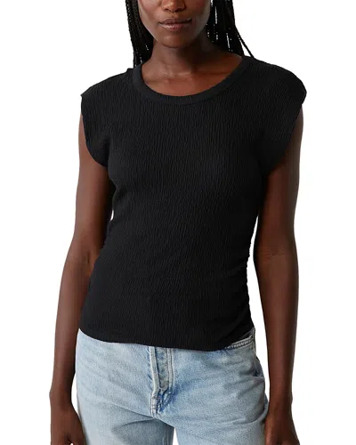 Michael Stars Leighton Power Shoulder Top In Black