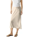 Michael Stars Leila Bias Cut Satin Skirt In Cement