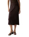 Michael Stars Leila Bias Cut Satin Skirt In Java
