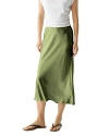 Michael Stars Leila Bias Cut Satin Skirt In Olive