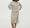 Michael Stars Leila Bias Cut Skirt In Cement In Neutral
