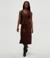 Michael Stars Leila Bias Midi Skirt In Brown