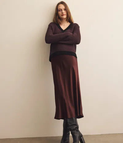 Michael Stars Leila Bias Midi Skirt In Brown