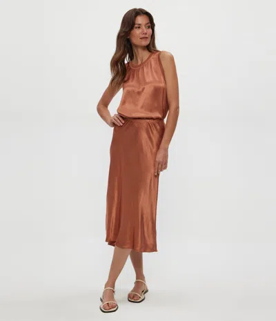 Michael Stars Leila Bias Midi Skirt In Gold