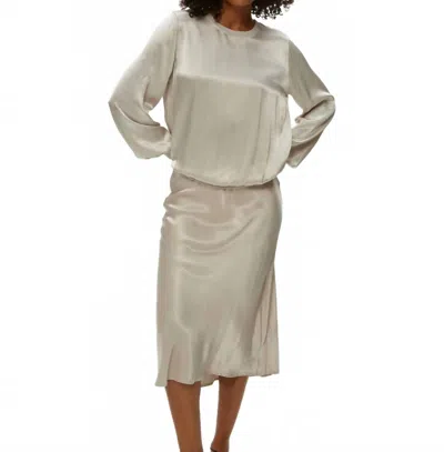 Michael Stars Leila Bias Midi Skirt In Cement In Gray