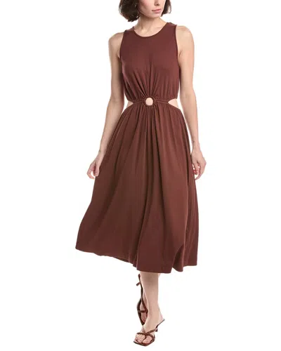 Michael Stars Leni Cutout Midi Dress In Burgundy