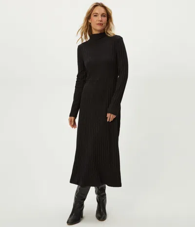 Michael Stars Lenox Mock Neck Midi Dress In Black