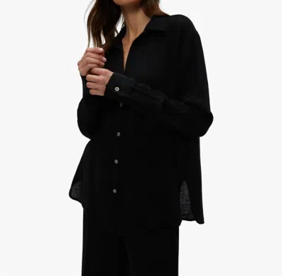 Michael Stars Leo Button Down Shirt In Black
