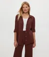 Michael Stars Relaxed Button Down Top In Brown
