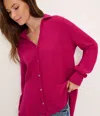 Michael Stars Leo Gauze Button Down Shirt In Fountain