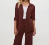 Michael Stars Leo Gauze Button Down Shirt In Espresso In Burgundy