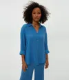 Michael Stars Leo Gauze Button Down Shirt In Ocean