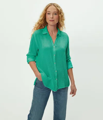 Michael Stars Leo Gauze Button Down Shirt In Pink