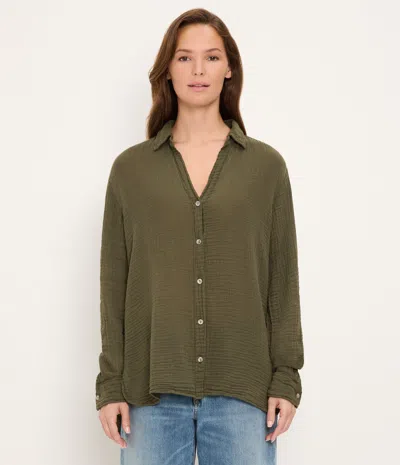 Michael Stars Leo Gauze Button Down Shirt In Pink