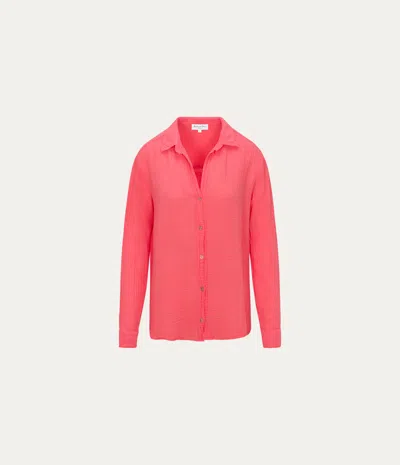 Michael Stars Leo Gauze Button Down Shirt In Pink
