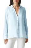 Michael Stars Toni Gauze Button Down Shirt In Harbor