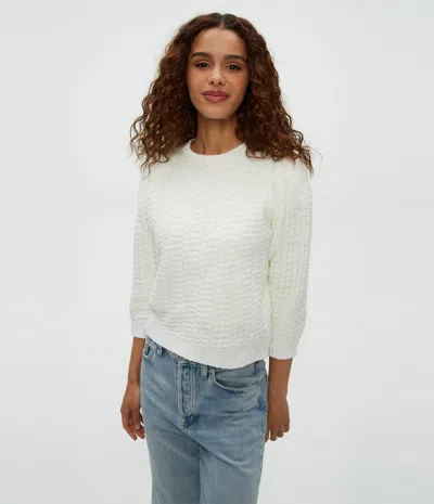 Michael Stars Leonora Puff Sleeve Sweater In White