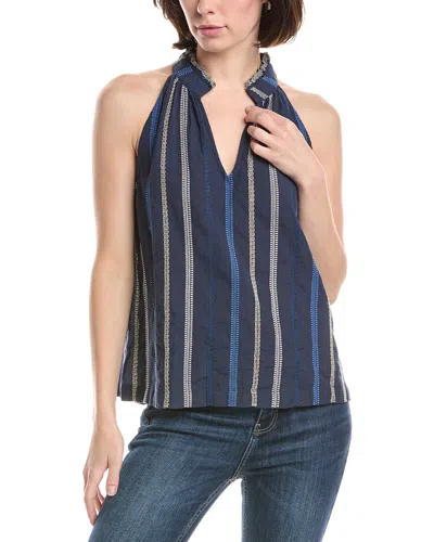 Michael Stars Leslie Split Neck Top In Multi
