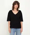 Michael Stars Liam V-neck Tee In Black