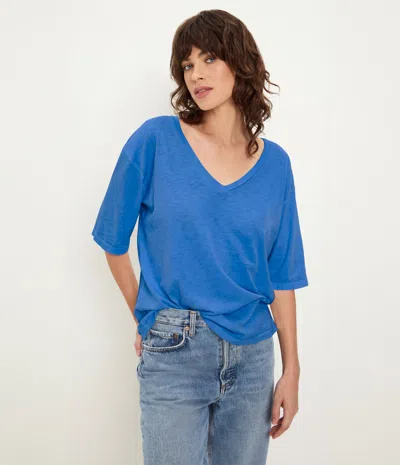 Michael Stars Liam V-neck Tee In Blue