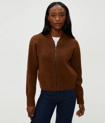 Michael Stars Lidia Cropped Bomber Jacket In Brown