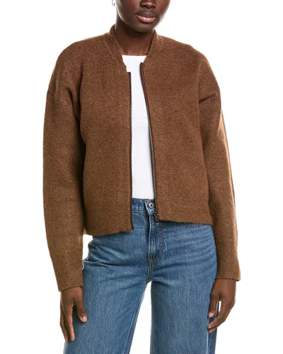Michael Stars Lidia Cropped Bomber Jacket In Brown