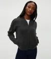 Michael Stars Lidia Cropped Bomber Jacket In Gray