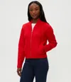 Michael Stars Lidia Cropped Bomber Jacket In Red