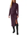 Michael Stars Lila Blouson Midi Dress In Beetroot