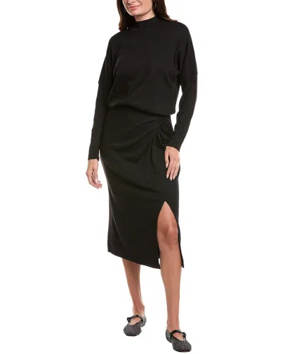 Michael Stars Lila Blouson Midi Dress In Black
