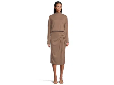 Michael Stars Lila Blouson Midi Dress In Gray