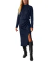Michael Stars Lila Blouson Midi Dress In Nocturnal