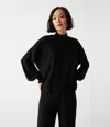 Michael Stars Lila Mock Neck Top In Black