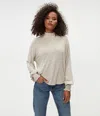 Michael Stars Lila Mock Neck Top In Oatmeal