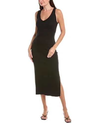 Michael Stars Lilo V-neck Midi Dress In Black