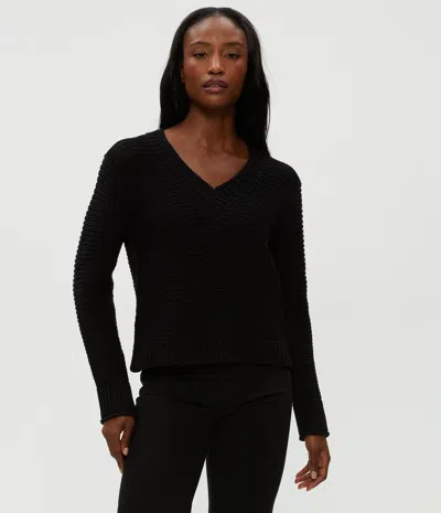 Michael Stars Linda V-neck Pullover In Black