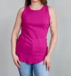 Michael Stars Lindsay Raw Hem Tank Top In Fuchsia In Pink