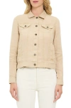 Michael Stars Linen Denim Jacket In Brown