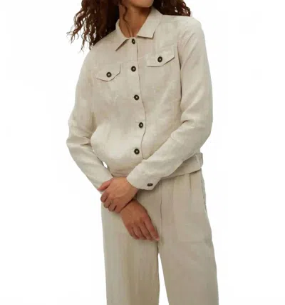 Michael Stars Linen Jean Jacket In Beige