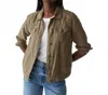 Michael Stars Linen Jean Jacket In Camo In Green