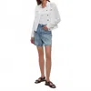 Michael Stars Linen Jean Jacket In White In White