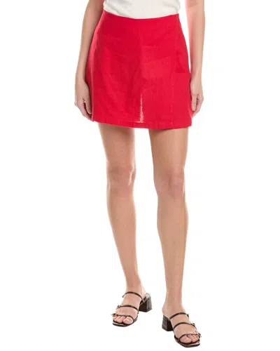 Michael Stars Linen-blend Mini Skort In Red