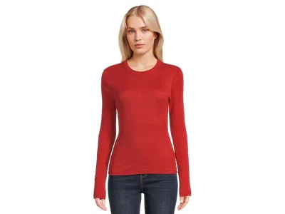 Michael Stars Liyah Ribbed Long Sleeve T-shirts In Red