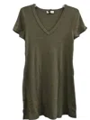 Michael Stars Liza V-neck Mini Swing Dress In Olive In Green