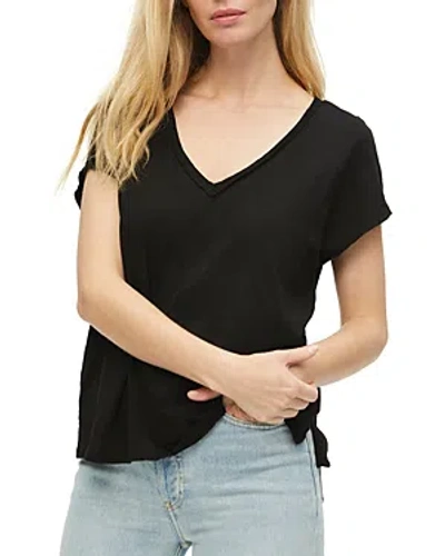 Michael Stars Lizzy V Neck Cotton Tee In Black