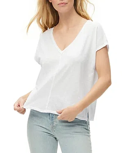 Michael Stars Lizzy V Neck Cotton Tee In Crescent