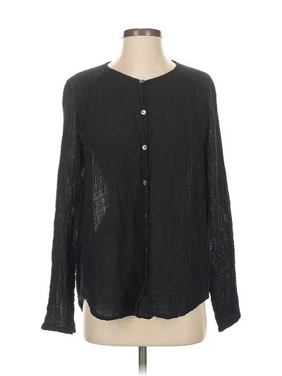 Pre-owned Michael Stars Long Sleeve Blouse In Black