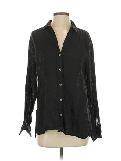 Pre-owned Michael Stars Long Sleeve Blouse In Black